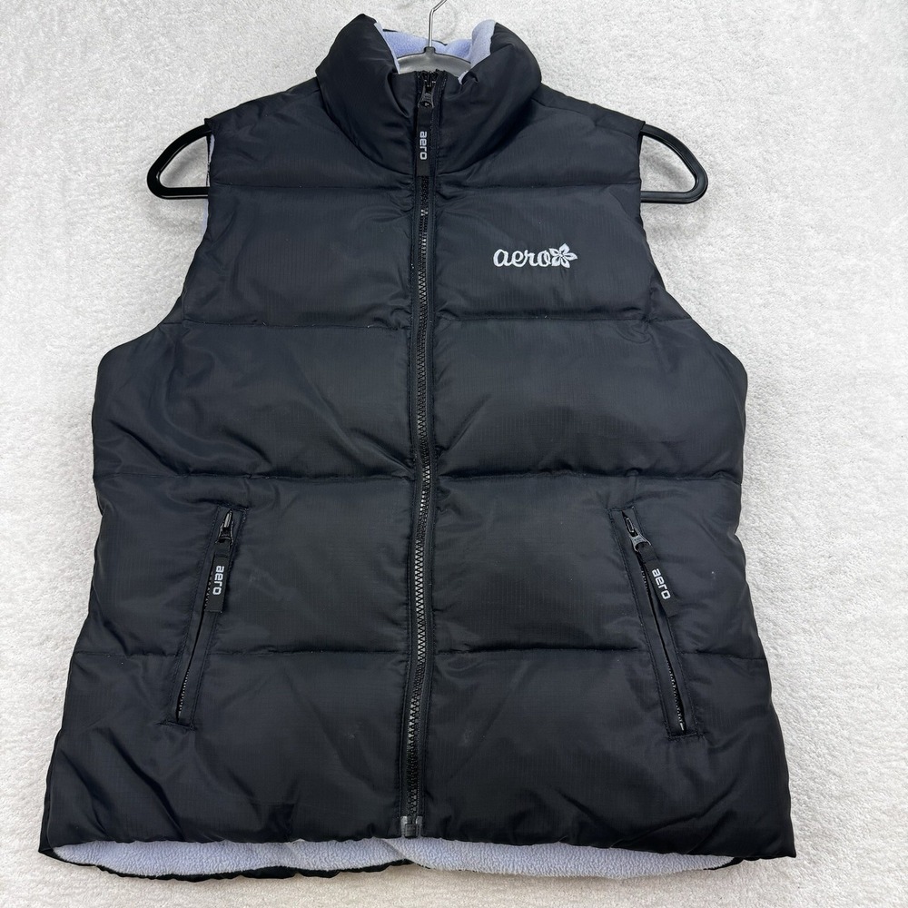 Aero Full Zip Puffer‎ Vest Jacket Women S Black Sleeveless Down Filled Ripstop
